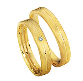 Linden Trauringe / Eheringe Bassersdorf mit Diamant - 508/509